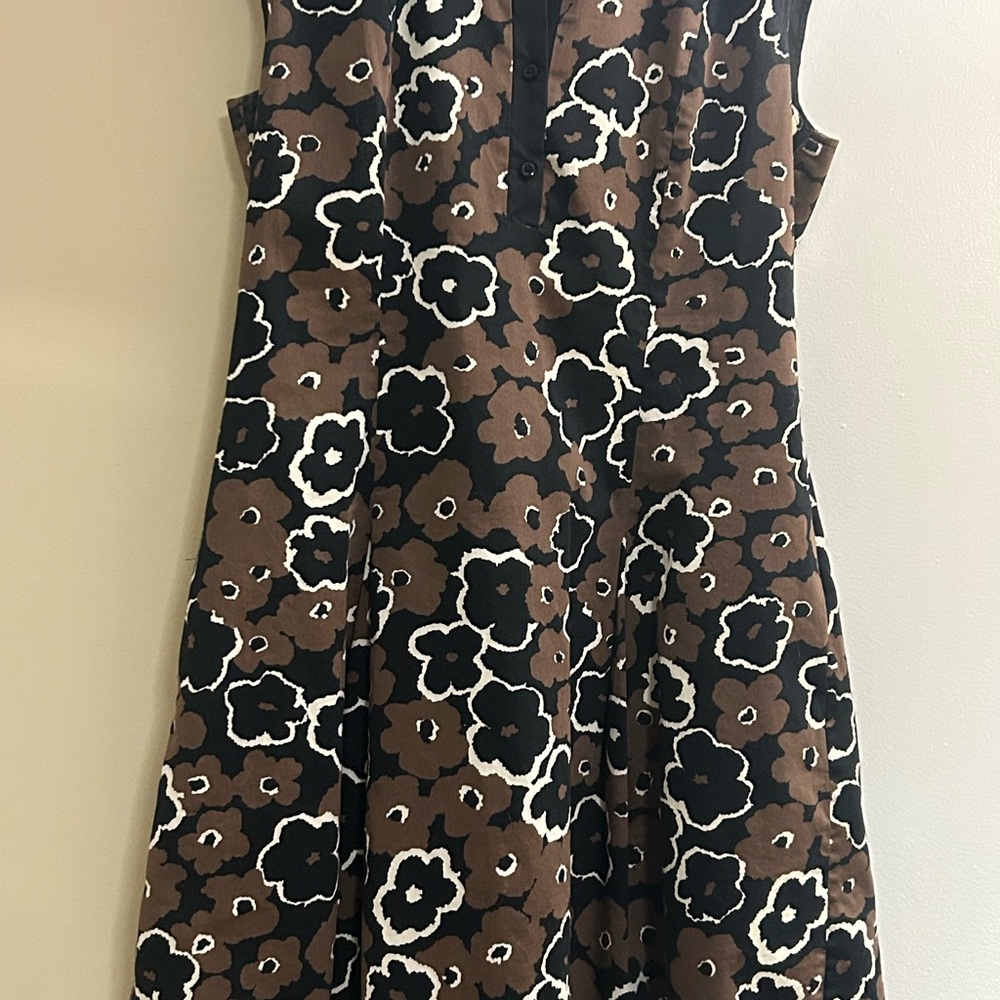 Brooks Brothers Black and Brown Floral Dress